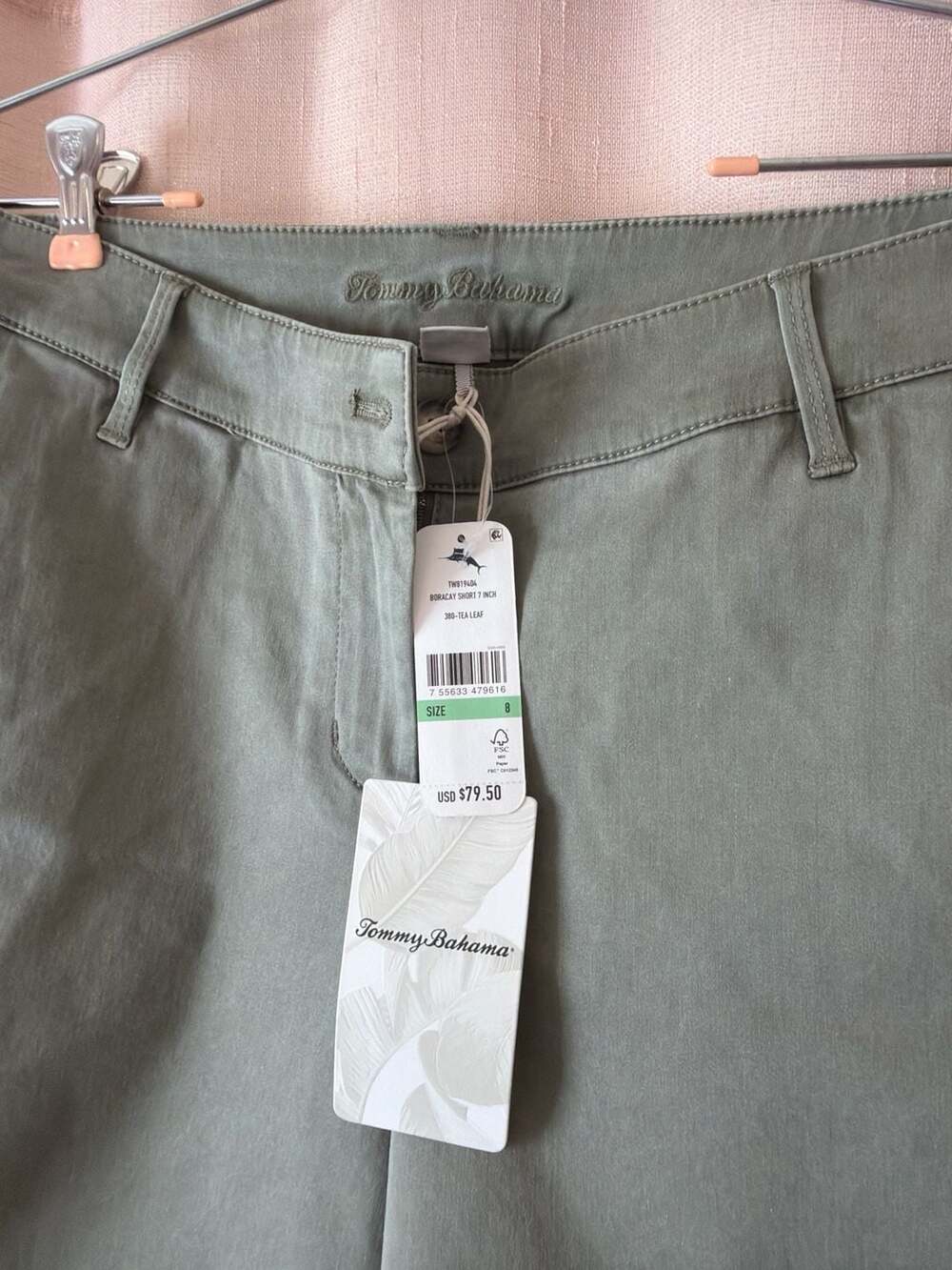Tommy Bahama Boracay 7-Inch Chino Shorts in Tea Leaf - Picture 2 of 4